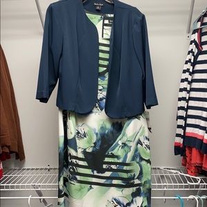 Navy Sage dress with jacket